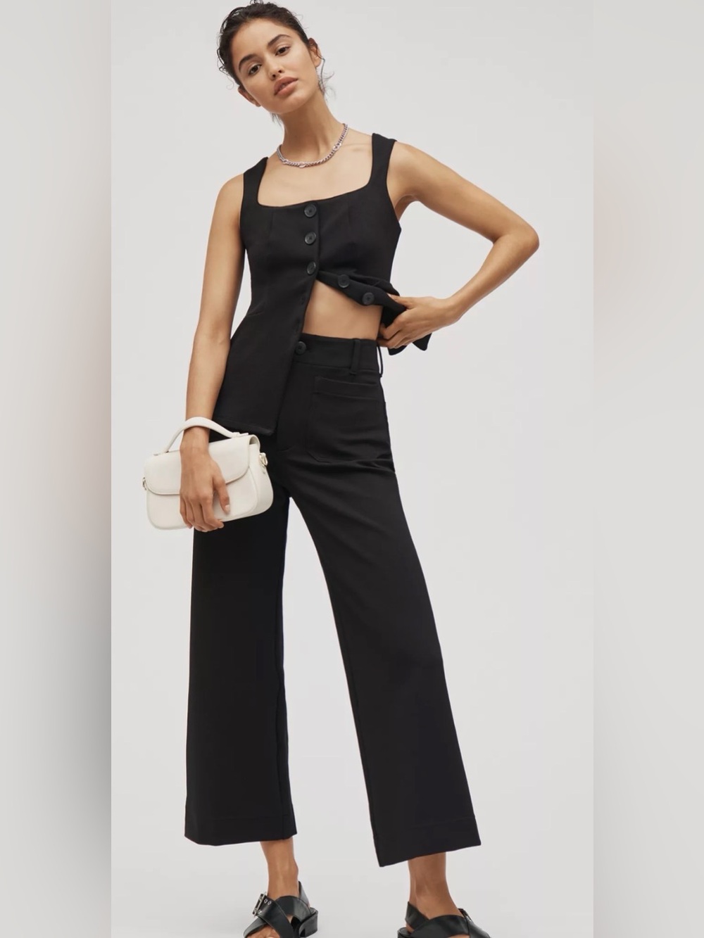 Maeve Colette Wide Leg Pants Size 29 Black NWT